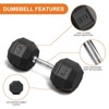 Rubber Coated Hex Dumbbell Weight Set, Multiple Sizes Exercise & Fitness Dumbbells,110LB Set, for Muscle Toning, Strength Building - 4 of 4