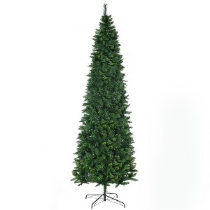 9' Artificial Pencil Christmas Trees, with Auto Open, Steel Base, Pine Needles - 1 of 4