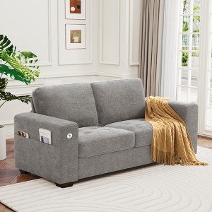 Lycvki 70” 2-Seats Sofa for Small Spaces with Removable Cover and USB/Type-C Port - 1 of 4