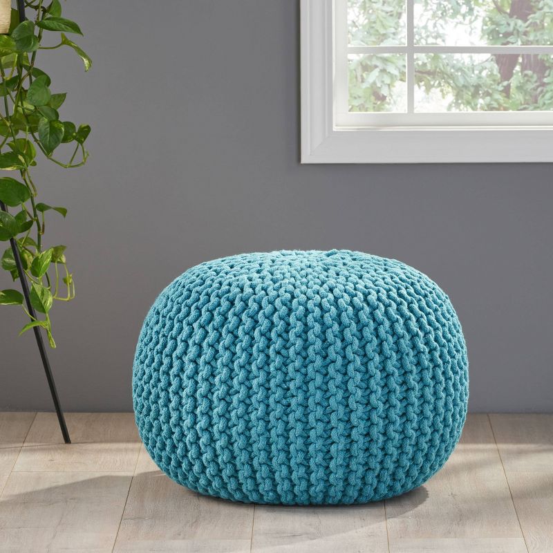 Moro Handcrafted Modern Cotton Pouf - Christopher Knight Home, 3 of 10