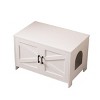 ONWITH Cat Litter Box Enclosure, Litter Box Furniture Hidden with Barn Door - 3 of 4