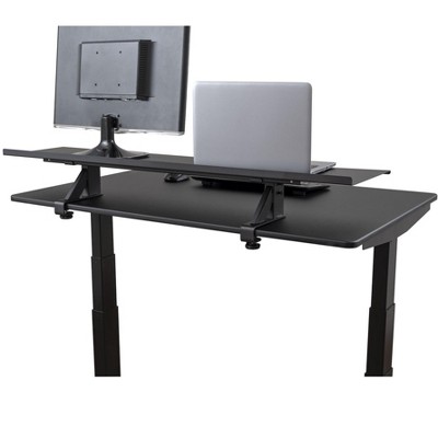 Black Adjustable Height Steel Monitor Stand Desk Shelf