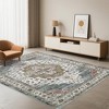 Area Rugs, Machine Washable Vintage Soft Low Pile Rugs, Oriental Accent Carpet with Non-Slip Backing,Floor Carpet for Living Room, Hallway, Laundry - 2 of 4