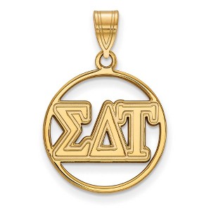 Black Bow Jewelry 14k Yellow Gold Plated Sterling Silver Sigma Delta Tau Greek Life Medium Pendant - 1 of 3