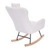 ORRD Teddy Upholstered Nursery Rocking Chair for Living Room Bedroom (Dark Grey Teddy) - 3 of 4
