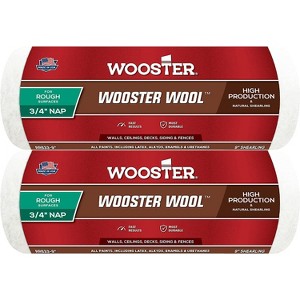 Wooster Genuine 9" Wooster Wool 3/4" Nap Roller Cover 2-Pack, RR633-9-2PK - 1 of 1
