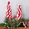 Northlight Candy Cane Plush PomPom Christmas Tree Decoration - 15" - Red and White - image 2 of 4