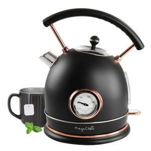 MegaChef 1.8 Liter Half Circle Electric Tea Kettle with Thermostat in Matte Black - 1 of 4