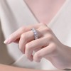 Romantic Rhodium Plated Band Ring Adorned with Heart-Shaped Cubic Zirconia for a Timeless and Elegant Statement of Love - 2 of 3