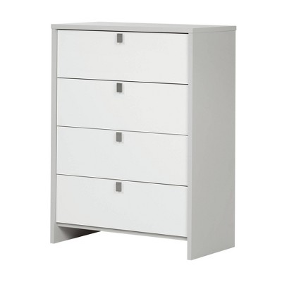 Cookie 4-Drawer Chest  Soft Gray and Pure White  - South Shore