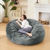 Inhand Bean Bag Chairs for Adults - Memory Foam Furniture BeanBag Chair with Soft Fiber Cover - Round Fluffy Couch for Living Room - 2 of 4