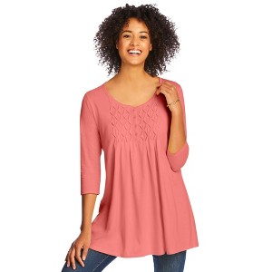 Woman Within Smocked Henley Trapeze Tunic - 1 of 4