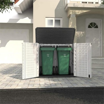 Syemin Storage Shed, Waterproof Storage Shed for Cleaning Tools and Garden Accessories, White, 50"*29"*41"