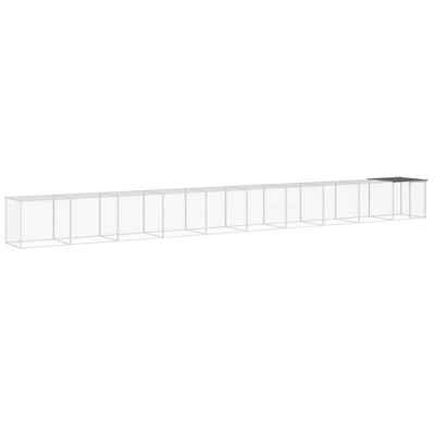 vidaXL Galvanized Steel Chicken Cage with Roof, Multiuse Chicken House with Mesh Design and Convenient Access, Size 394.9"x38.6"x35.4", Anthracite