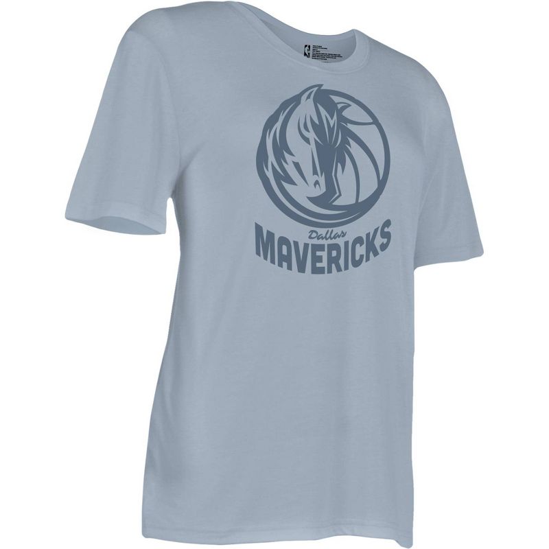 NBA Dallas Mavericks Women&#39;s Short Sleeve Vintage Logo Tonal Crew T-Shirt, 3 of 5
