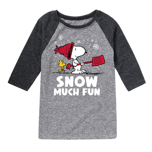 Boys' Peanuts Snoopy And Woodstock Snow Much Fun - Athletic Heather ...