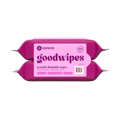 Goodwipes Flushable Personal Wipes - Rosewater - 50ct/2pk