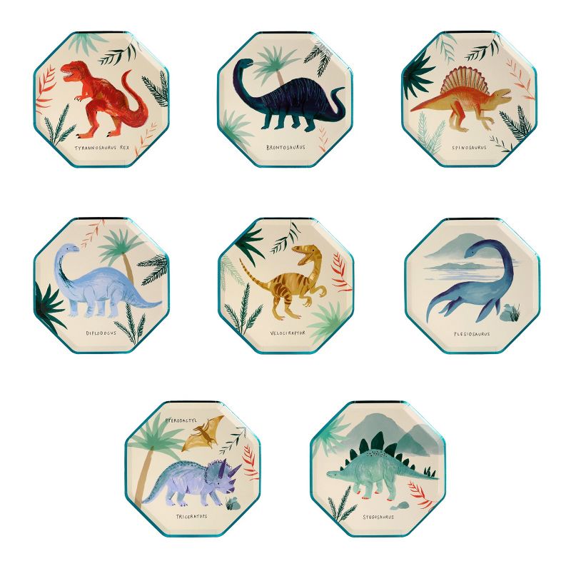 Meri Meri Dinosaur Kingdom Side Plates (Pack of 8), 1 of 9