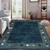 2x6 Modern Bordered Indoor Runner Rug, Machine Washable Runners, Contemporary Geometric Accent Rugs, Non Slip Non Shedding Carpet - 2 of 4