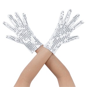 INSPIRE CHIC Women's Sequin Wrist Full Finger Sparkly Sleeves Gloves for Party Banquet Costume Prom Dress 1 Pair - 1 of 4