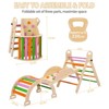 Indoor Playground Climb, 9 In 1 Wooden Triangle Set, Toddler Climbing Set with Rocking Arch, Climbing Triangle, Arch Tent - 4 of 4