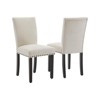 Upholstered Dining Chairs Set of 2, Dining Chairs with Nailhead Trim, Modern Fabric Dining Room Chair with Wood Legs, Mid-Century Accent for Kitchen - 4 of 4
