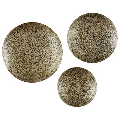 (Set of 3) 22" x 22" Metal Round Wall Decor Gold - Venus Williams Collection