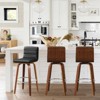 Bekrvio 26"/29" Swivel Bar Stools Set of 1/2/3/4, Faux Leather Upholstered Counter Chairs with Wood Legs, Mid-Century Seating for Kitchen Island - 2 of 4