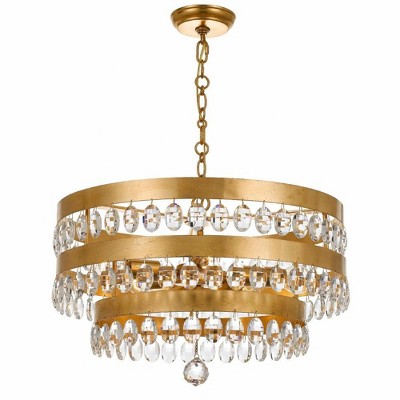 Crystorama Lighting Perla 5 - Light Chandelier in  Antique Gold