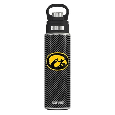 NCAA Iowa Hawkeyes Carbon Fiber Wide Mouth Water Bottle - 24oz