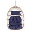 PAGED Outdoor Rattan Swing Chair with Water Resistant Cushion and UV Resistant Frame,Egg Chair for Patio,Porch,Garden - 4 of 4