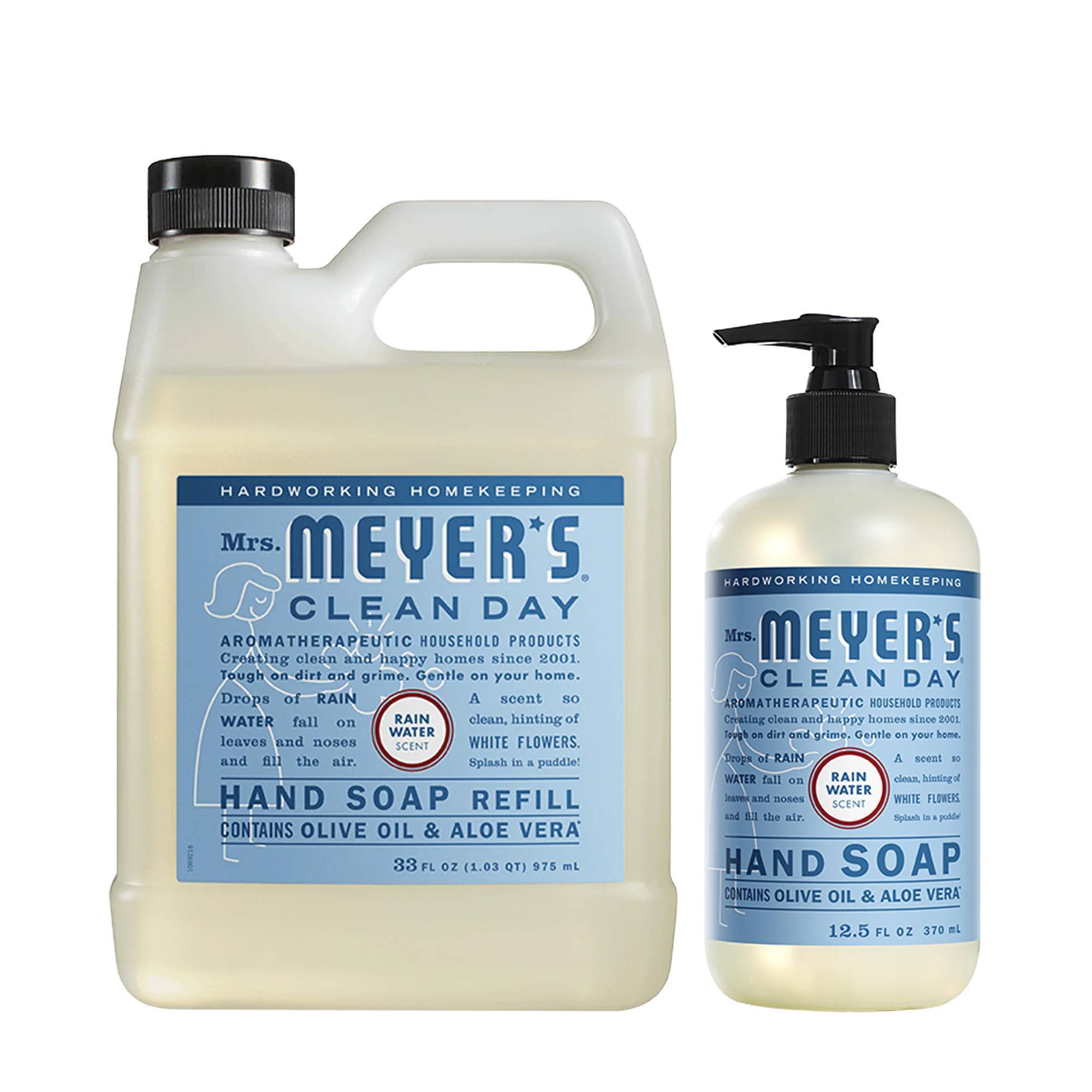 Mrs. Meyer's Clean Day Rain Water 12 fl oz Liquid Hand Soap + 33 fl oz Liquid Hand Soap Refill