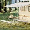 Portable Folding Bench 6 Foot, Plastic Foldable Bench HDPE BenchTop with Carrying Handle for Outdoor Picnic Camping Party Sports Activities - White - 2 of 4