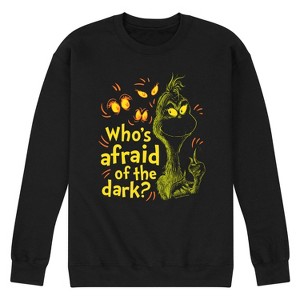 Men's - Dr. Seuss - The Grinch Halloween Who's Afraid Of The Dark Graphic Fleece Sweatshirt - 1 of 4