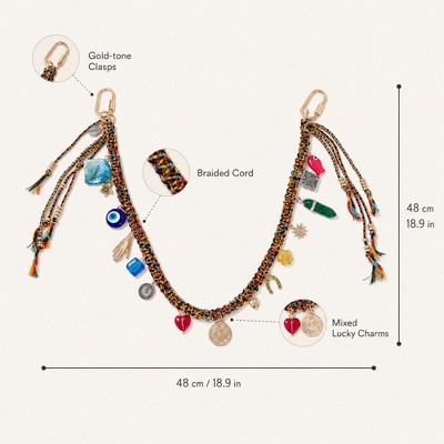 Alilang Women's Boho Bag Charm Chain Multicolor Woven Purse Accessory with Tassels and Charms - Many Colors — фото 4