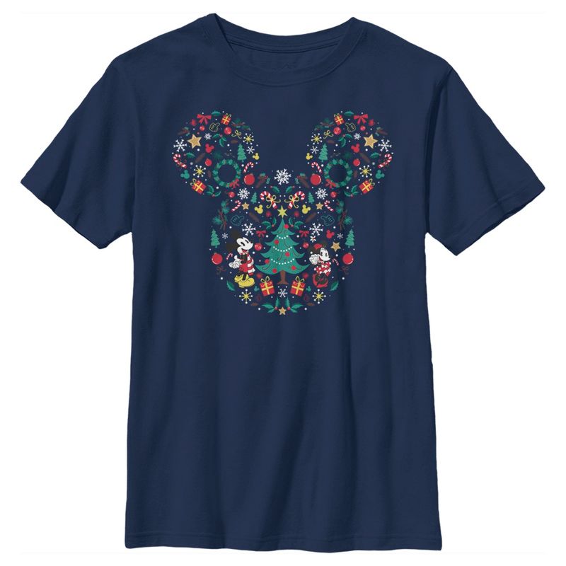 Boy's Mickey & Friends Christmas Wonderland Icon Collage T-Shirt, 1 of 5