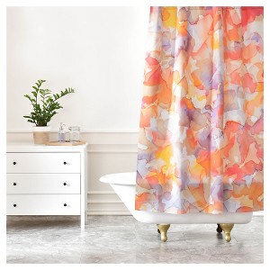Deny Designs Jacqueline Maldonado Flutter Shower Curtain Pumpkin : Microfiber, Machine Washable, Non-Slip Backing - 1 of 4