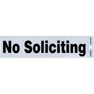 Hillman English Silver No Soliciting Decal 2 in. H X 8 in. W - Case of 6 - 1 of 1