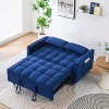 Moncamel Modern Velvet Sofa 3-in-1 Convertible Sleeper Sofa with Pull-Out Bed, Backrest, Pillows & Pockets - Perfect for Small Spaces Living Room - 3 of 4