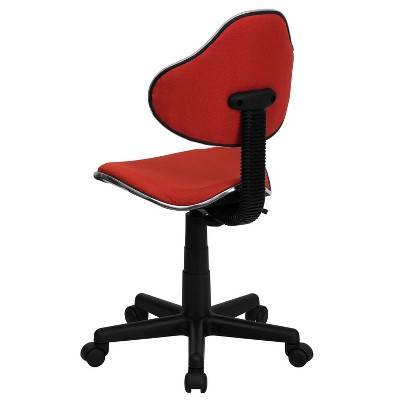 Red Low Back Polyester Swivel Task Chair