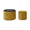 TiramisuBest 2-Piece Round Chenille Storage Ottoman Set,Drum-Shaped Small Stool with Storage Space and MDF Top Panel, Dark Green - 4 of 4