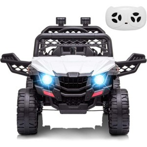 12V Kids Ride on UTV Electric Vehicle, Battery Powered Ride On Car Toy with Remote Control, 4 Wheels Spring Suspension, LED Lights, Music - 1 of 4