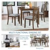 CAVINAS 34.5" Dining Table Set for 4 Square Wood Dining Table with 4 Upholstered Chairs for Kitchen - 3 of 4