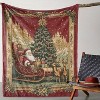 Lomsoe Christmas Blanket with Santa, Reindeer, and Tree Print - Soft Flannel Throw for All-Season Comfort on Sofa, Bed, Office, and Travel. - 2 of 4