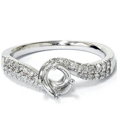 Pompeii3 1/5ct Diamond Twist Engagement Ring Setting 14K White Gold