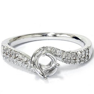 Pompeii3 1/5ct Diamond Twist Engagement Ring Setting 14K White Gold - 1 of 4