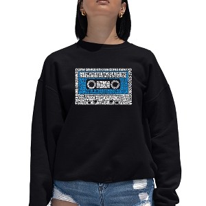 LA Pop Art Women's Word Art Crewneck Sweatshirt - 80s One Hit Wonders - 1 of 4