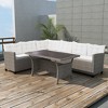 vidaXL 3-Piece Patio Lounge Set with Cushions, Weather-Resistant PE Rattan, Powder-Coated Steel Frames, Gray Color, Easy Care & Assembly - 2 of 4