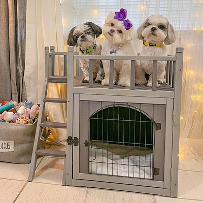 Small Gray Insulated Wooden Outdoor Cat House