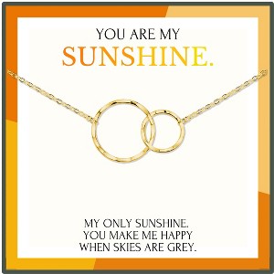 HOPE LOVE SHINE Mother Daughter Gifts Set for 2 Mom Daughter Necklace 14K Gold Plated Sterling Silver Rings 18" - 1 of 1